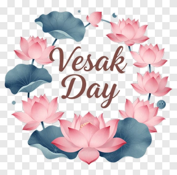 Vesak Day Floral Design PNG