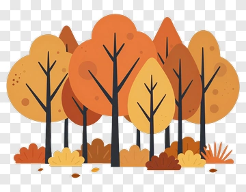 Colorful Autumn Forest PNG
