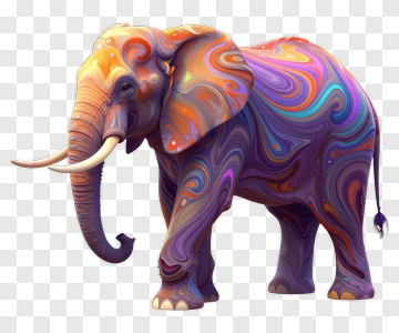 Colorful Elephant PNG