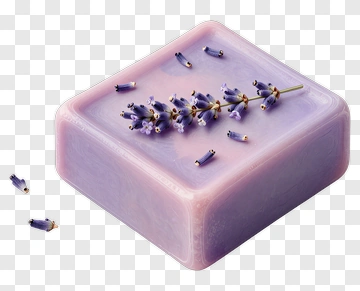 Lavender Soap With Flower Sprigs PNG