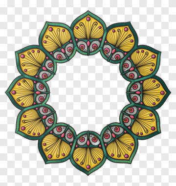 Colorful Decorative Floral Wreath PNG