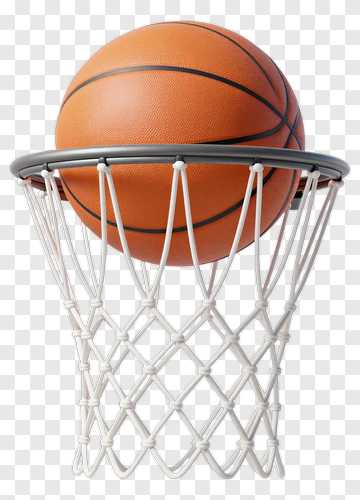 Basketball In A Hoop PNG