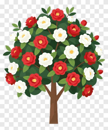 Colorful Flowering Tree PNG