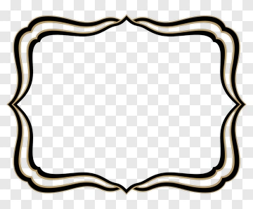 Decorative Frame With Black And Gold Design PNG