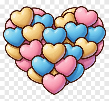 Colorful Heart Shape Filled With Hearts PNG