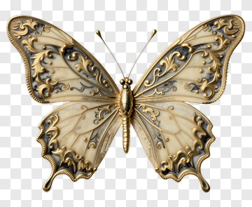 Ornate Butterfly With Decorative Patterns PNG