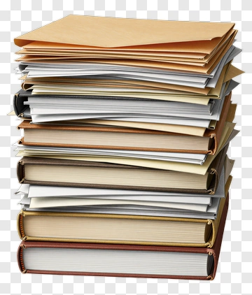 Stack Of Books And Folders PNG