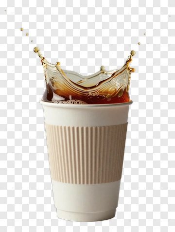 Coffee Cup With Splashing Liquid PNG