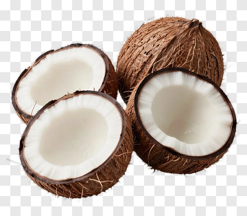 Coconuts Halved And Whole PNG