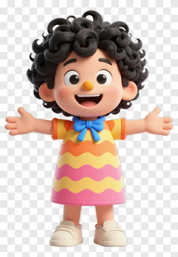 Cartoon Child Smiling With Open Arms PNG