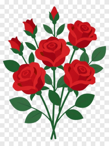 Colorful Rose Bouquet PNG