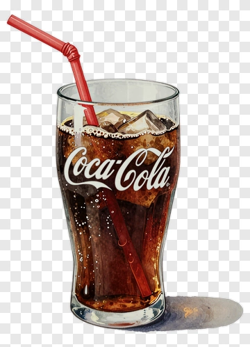 Coca-Cola Glass With Straw PNG