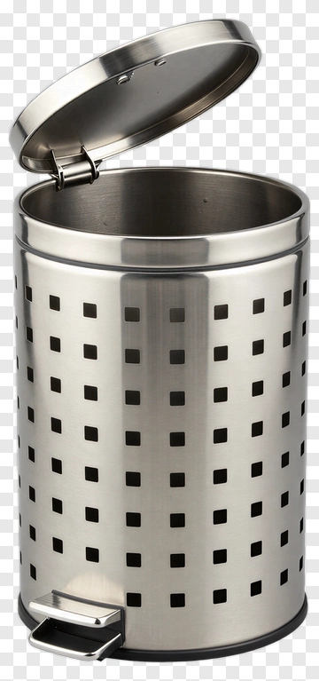Stainless Steel Trash Can With Lid PNG