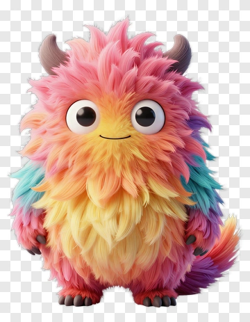 Colorful Cartoon Monster Character PNG