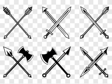 Crossed Weapons Collection PNG