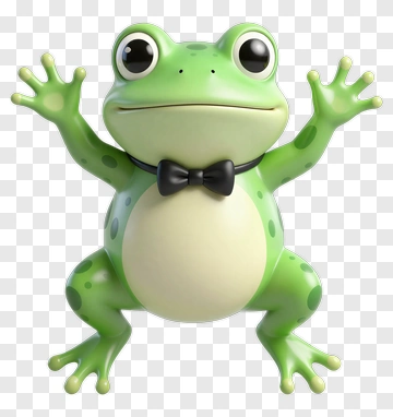 Cartoon Frog In A Bow Tie PNG