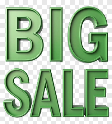 Big Sale Text In Green PNG