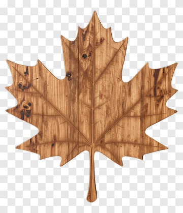 Wooden Maple Leaf PNG
