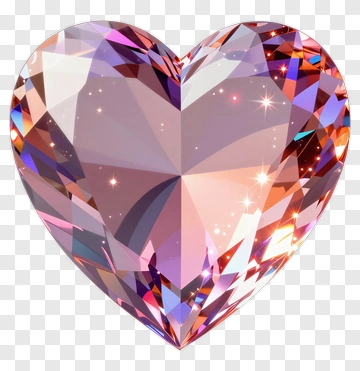 Heart-Shaped Crystal Gem PNG