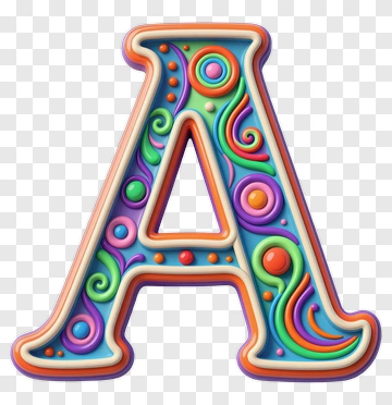 Colorful Decorative Letter A PNG