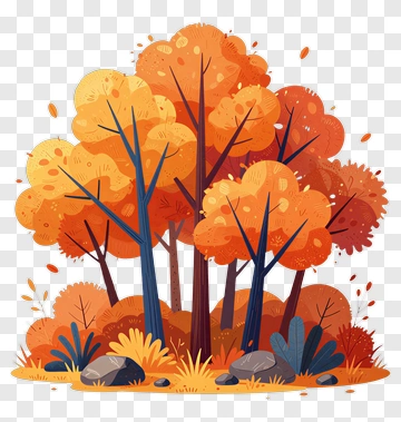 Colorful Autumn Forest PNG