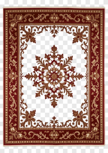 Ornate Red And Gold Area Rug PNG