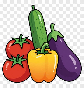 Colorful Vegetable Composition PNG