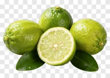 Fresh Limes With Slices And Leaves PNG