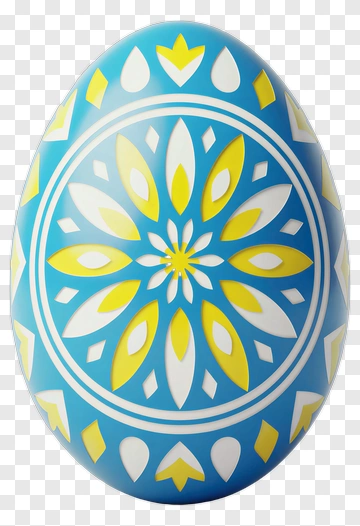 Colorful Easter Egg With Floral Pattern PNG