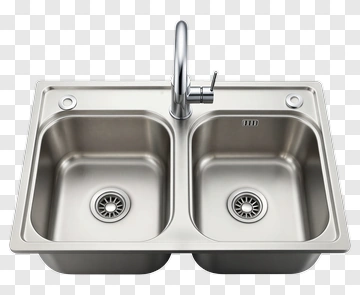 Stainless Steel Double Kitchen Sink PNG