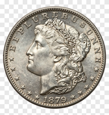 Silver Dollar Coin From 1879 PNG