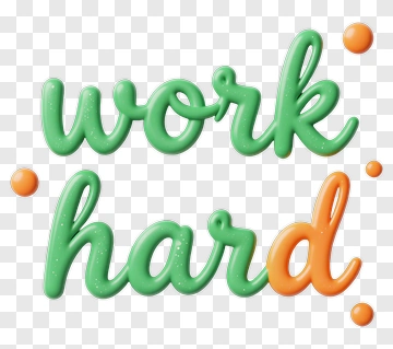 Work Hard Text Design PNG