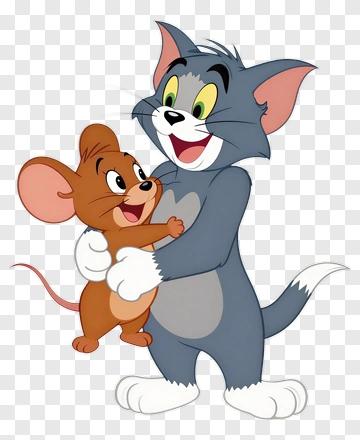 Cartoon Cat Holding A Cartoon Mouse PNG