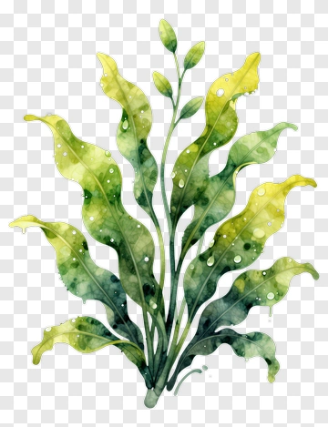 Watercolor Green Plant PNG