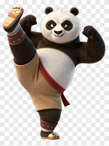 Kung Fu Panda Performing A Kick PNG