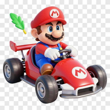Mario Driving A Go-Kart PNG