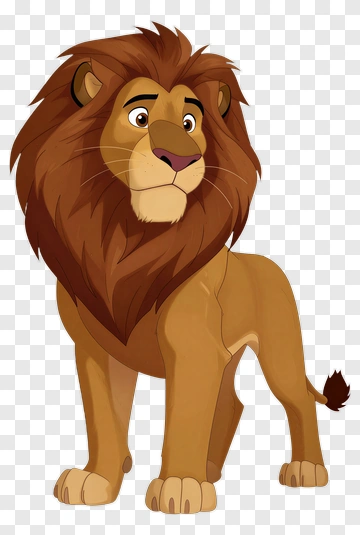 Cartoon Lion Character PNG