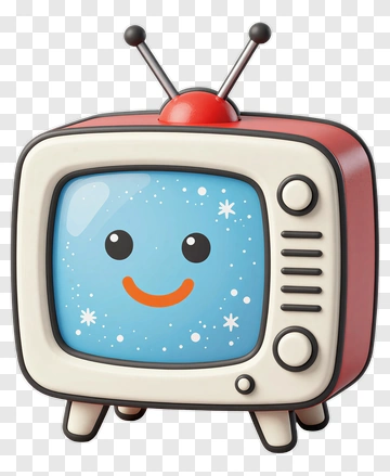 Cartoon Television With A Smiley Face PNG