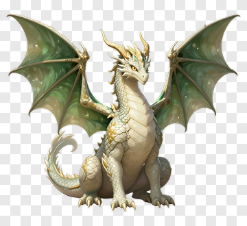 Fantasy Dragon With Green Wings PNG