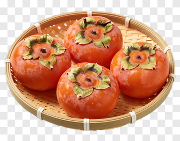 Basket Of Colorful Persimmons PNG