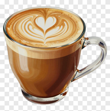Coffee Cup With Heart Latte Art PNG