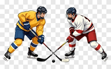 Ice Hockey Players Competing For The Puck PNG