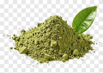 Green Matcha Powder With Leaf PNG