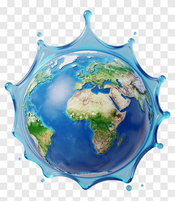 Earth Surrounded By Water Splash PNG