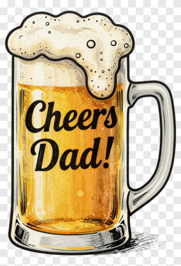 Beer Mug With Cheers Dad Text PNG