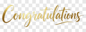 Congratulations Text In Gold Script PNG