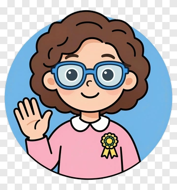 Cartoon Girl Waving Hello PNG