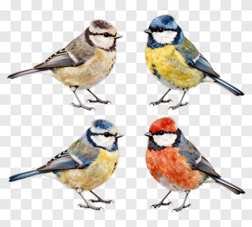 Colorful Birds In A Natural Setting PNG