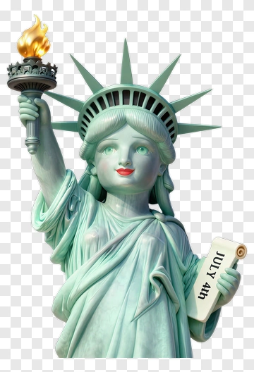 Statue Of Liberty Holding A Torch And Scroll PNG