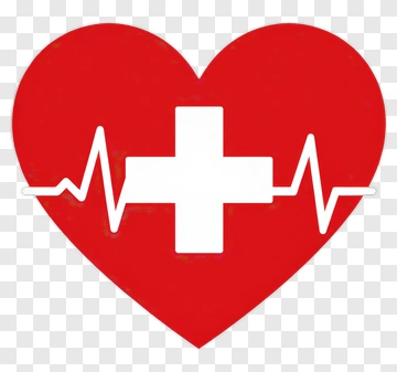Red Heart With Medical Cross And Pulse Line PNG